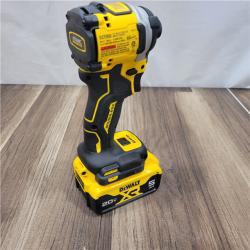 AS-IS DEWALT ATOMIC 20V MAX Lithium-Ion Cordless 1/4 in. Brushless Impact Driver Kit, 5 Ah Battery, Charger, and Bag