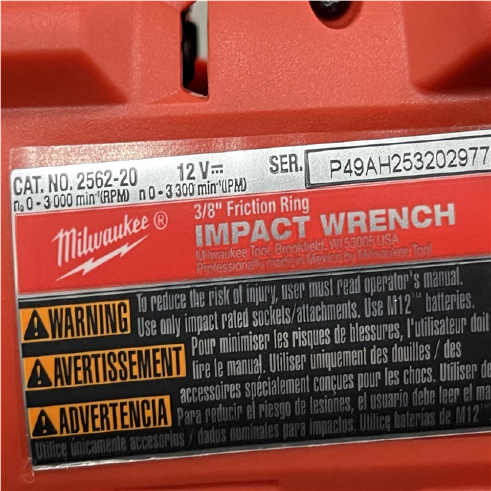 AS-IS Milwaukee FUEL 12V Li-Ion Brushless Cordless Stubby 3/8 in. Impact Wrench Kit