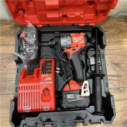 AS-IS Milwaukee 2904-22 Hammer Drill Driver Kit with Batteries  Charger & Tool Case  Red