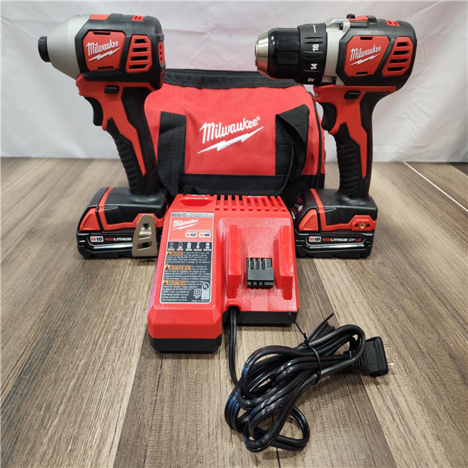 AS-IS- Milwaukee 18V Cordless Brushed 2-Tool Drill/Driver and Impact Driver Kit