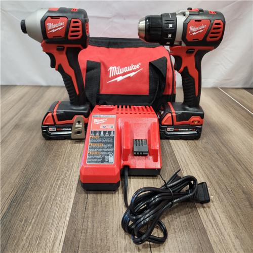 AS-IS- Milwaukee 18V Cordless Brushed 2-Tool Drill/Driver and Impact Driver Kit