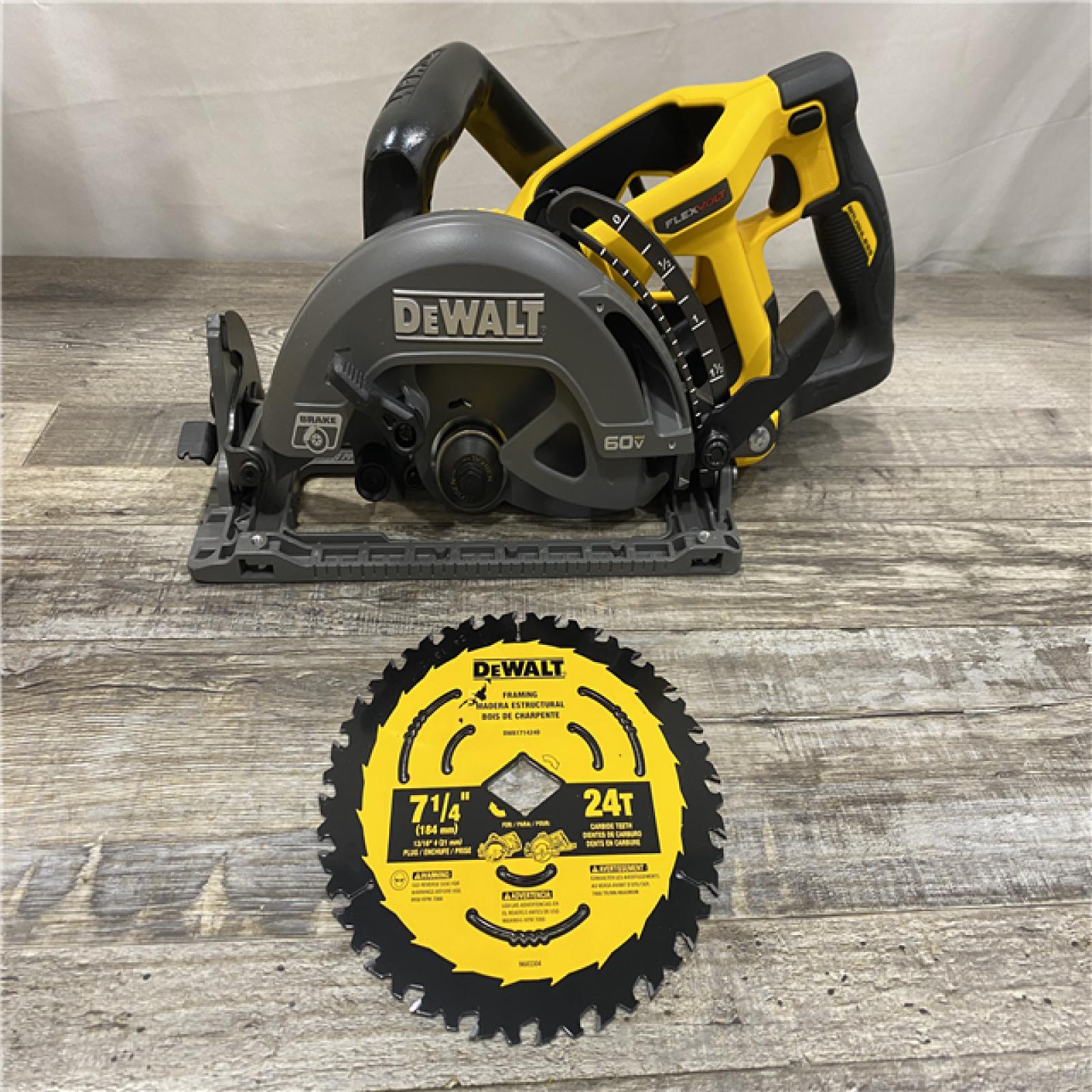 AS-IS DEWALT FLEXVOLT 60V MAX Cordless Brushless 7-1/4 in. Wormdrive Style Circular Saw (Tool Only)