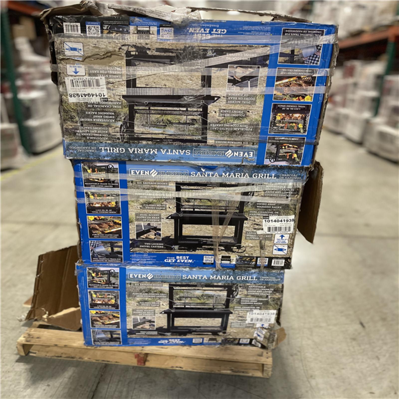 DALLAS LOCATION- Even Embers Santa Maria Charcoal and Wood Grill with Cover Pallet (3 Units)