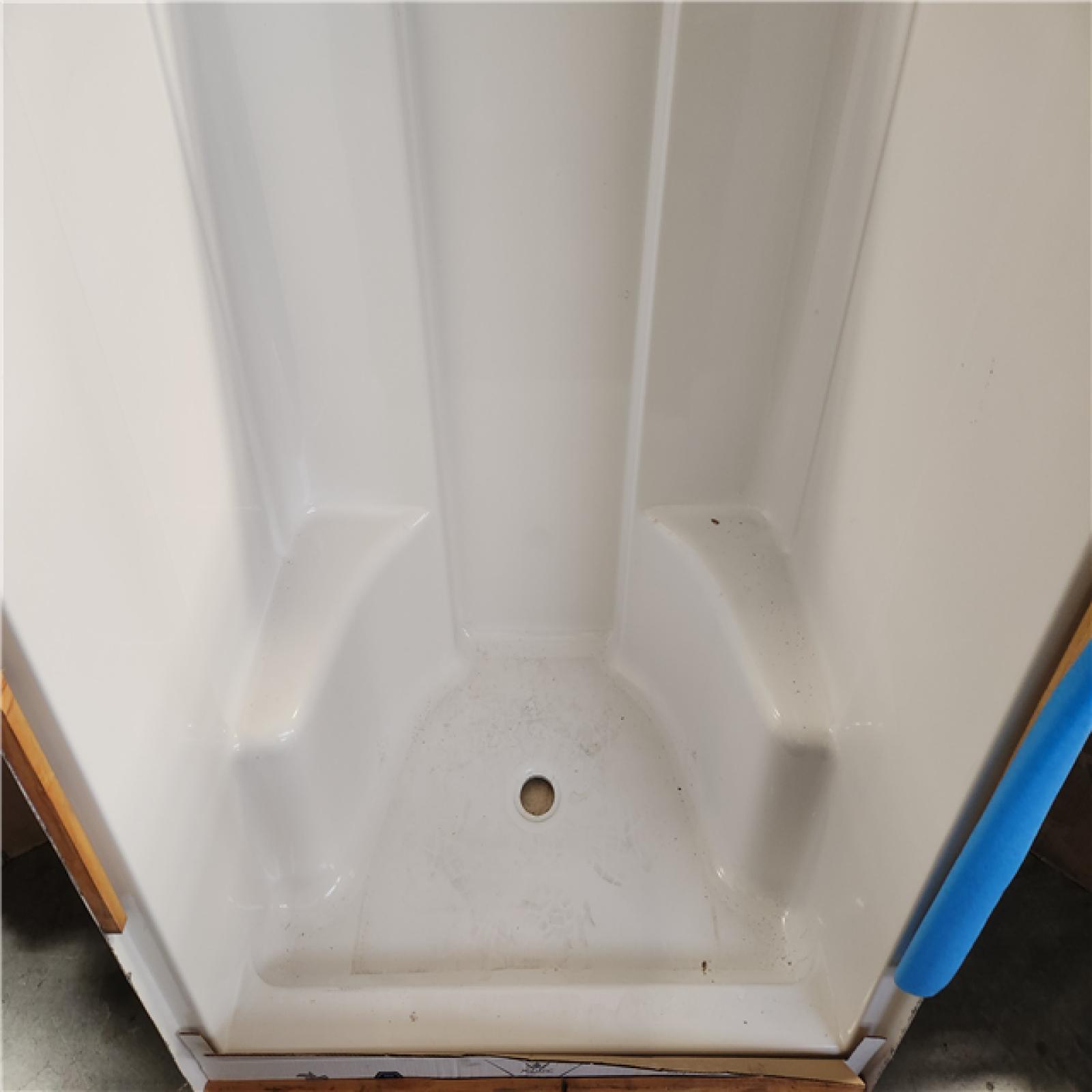 Phoenix NEW Aquatic Everyday AcrylX 48 in. x 35 in. x 72 in. 1-Piece Shower Stall with 2 Seats and Center Drain in White