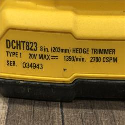 AS-IS DEWALT 20V 8 in. Compact Cordless Hedge Trimmer (Tool-Only)