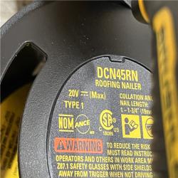 AS-IS DEWALT 20V MAX Lithium-Ion 15-Degree Electric Cordless Roofing Nailer Kit