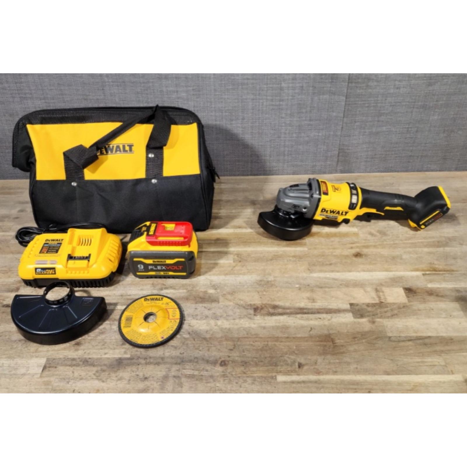 HOUSTON LOCATION - AS-IS DeWalt FLEXVOLT 60V Cordless 4-1/2 to 6 in. Grinder Kit (Battery & Charger)