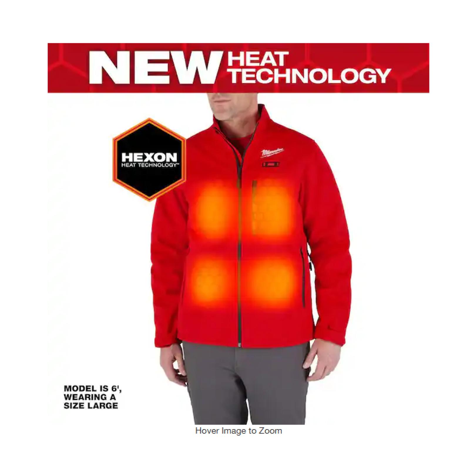 NEW! - Milwaukee Men's Large M12 12V Lithium-Ion Cordless TOUGHSHELL Red Heated Jacket Kit