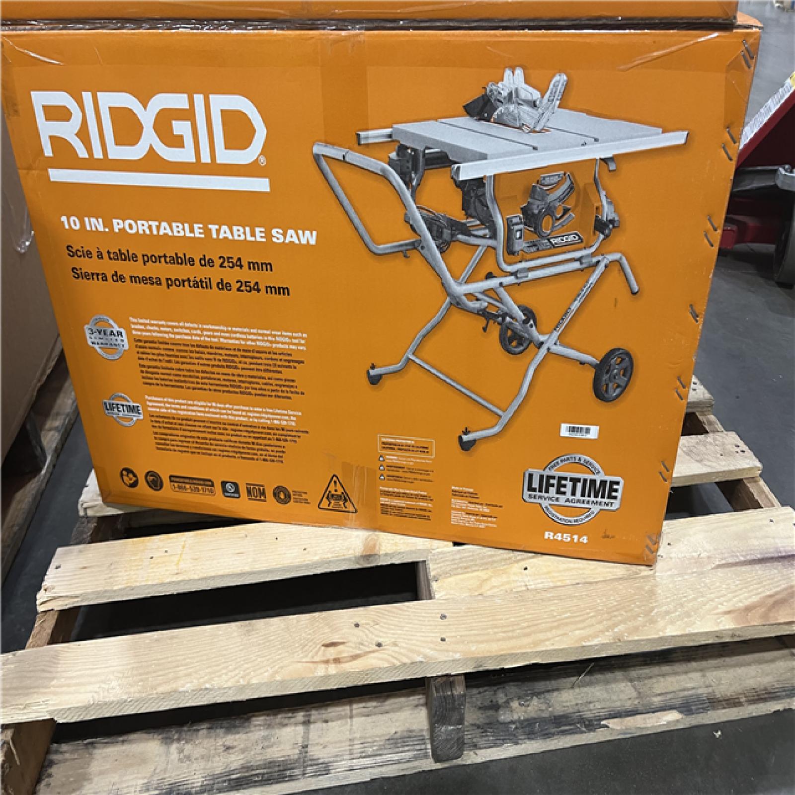 NEW- RIDGID 15 Amp 10 in. Portable Corded Pro Jobsite Table Saw with Stand
