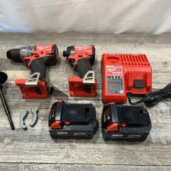 AS-IS Milwaukee FUEL 18V Lithium-Ion Brushless Cordless Hammer Drill and Impact Driver Combo Kit