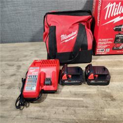 HOUSTON LOCATION - AS-IS Milwaukee M18 18V Lithium-Ion Brushless Cordless Compact Drill/Impact Combo Kit (2-Tool) W/(2) 2.0 Ah Batteries, Charger & Bag