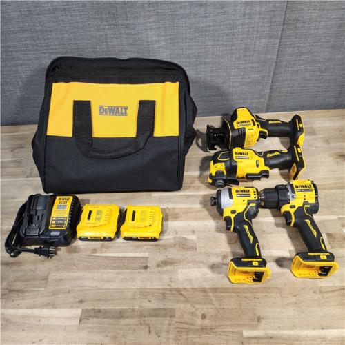 HOUSTON LOCATION - AS-IS (APPEARS LIKE NEW) DeWalt 20V MAX ATOMIC Cordless Brushless 4 Tool Combo Kit