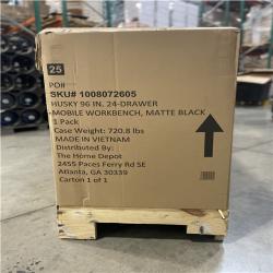 DALLAS LOCATION- AS-IS HUSKY 96 in. W x 24 in. D Matte Black Mobile Workbench Cabinet with Stainless Steel Top