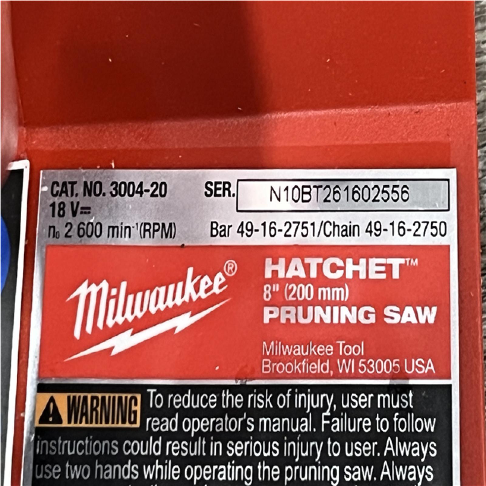 AS-IS Milwaukee FUEL 18V Lithium-Ion Brushless Cordless 8 in. HATCHET Pruning Saw (Tool-Only)