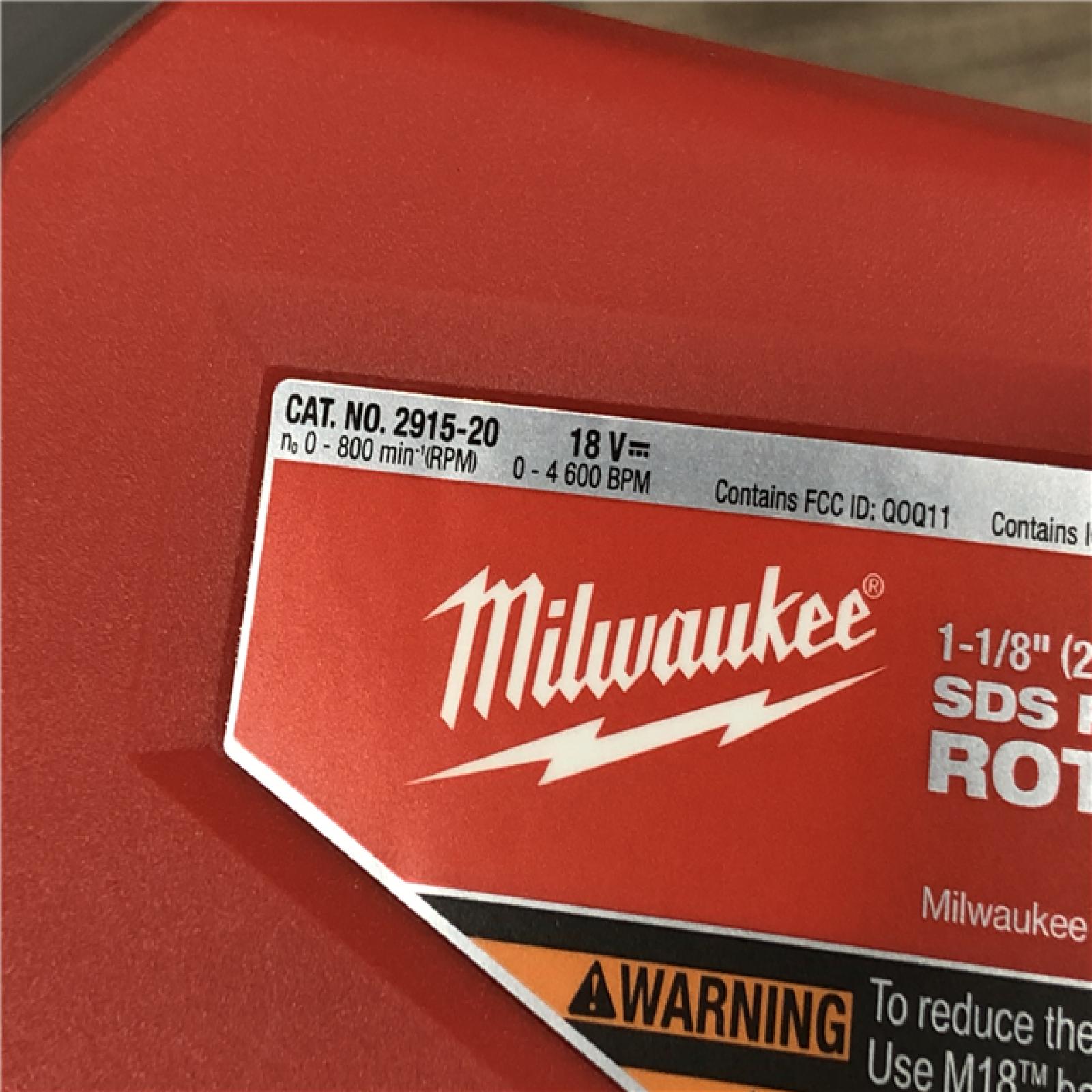 AS-IS Milwaukee 2915-20 M18 FUEL 18-Volt Lithium-Ion Cordless SDS-Plus 1-1/8 in. Rotary Hammer Drill (Tool-Only)