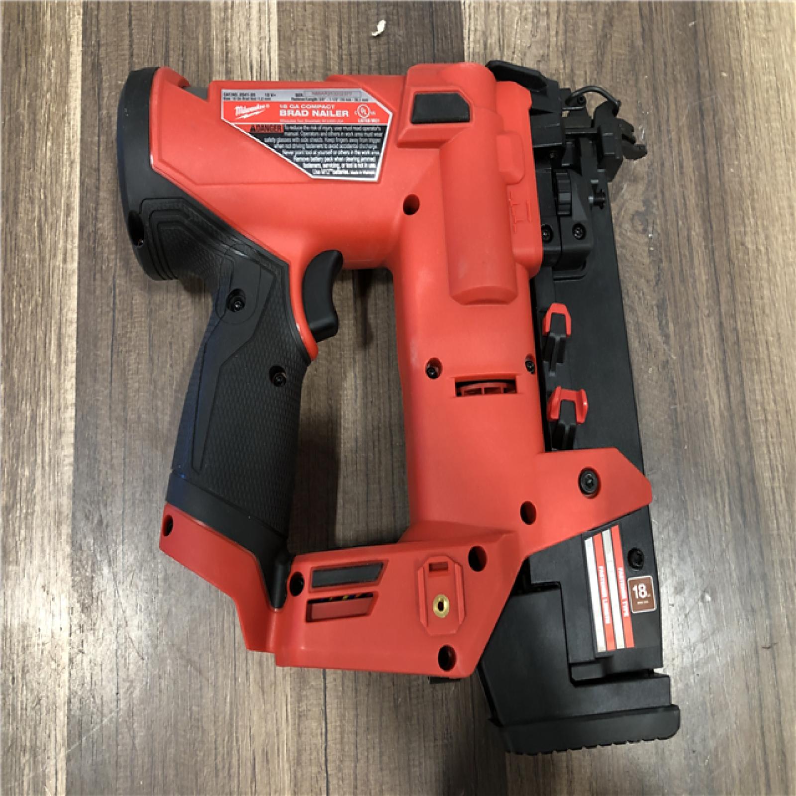 AS-IS Milwaukee  FUEL 12-Volt Lithium-Ion Brushless Cordless 18-Gauge 1-1/2 in. Compact Brad Nailer (Tool Only)