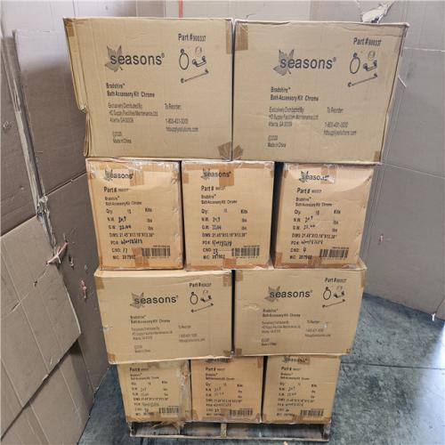 Phoenix Location NEW Seasons Bradshire Bath Accessory Kit Chrome Pallet (28 Total) (Sealed)