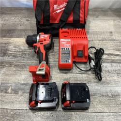 AS-IS Milwaukee 18V Lithium-Ion Brushless Cordless 1/2 in. Compact Drill/Driver Kit
