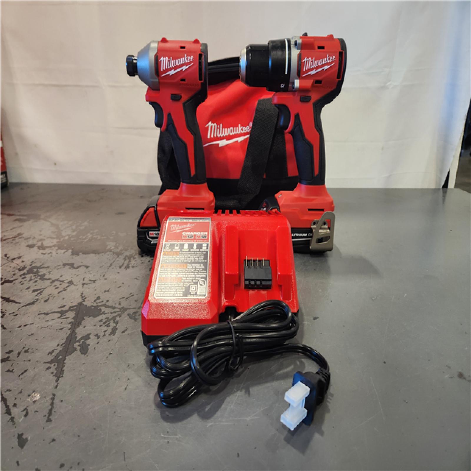 AS-IS- Milwaukee M18 Compact Brushless 2-Tool Combo Kit
