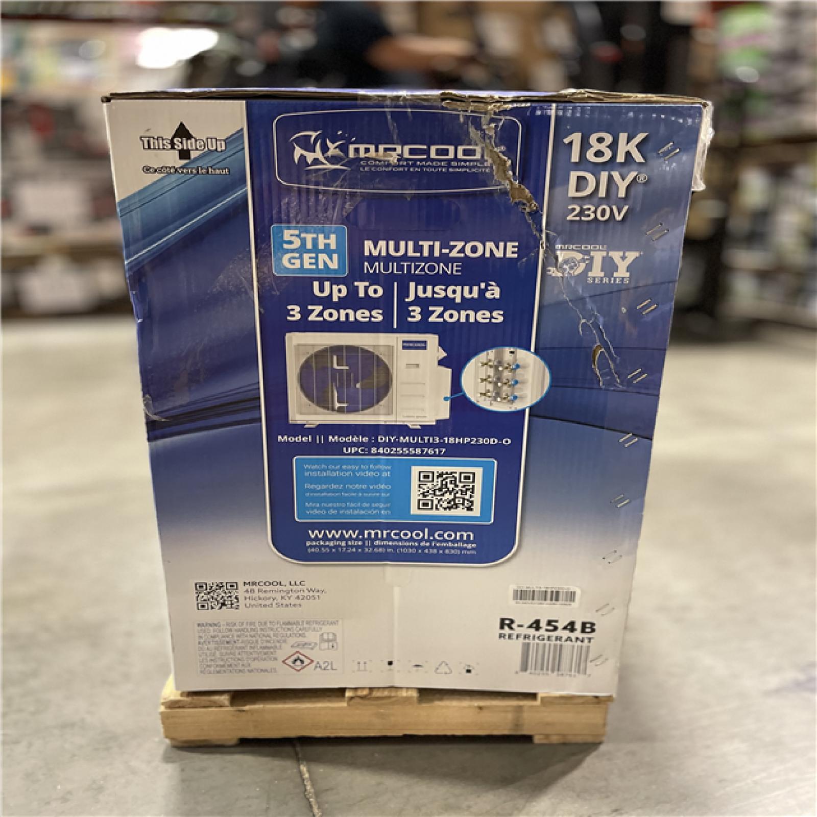 DALLAS LOCATION- MRCOOL 18k 230V MULTI ZONE HEAT PUMP AIR CONDITIONER (OUTDOOR UNIT ONLY)