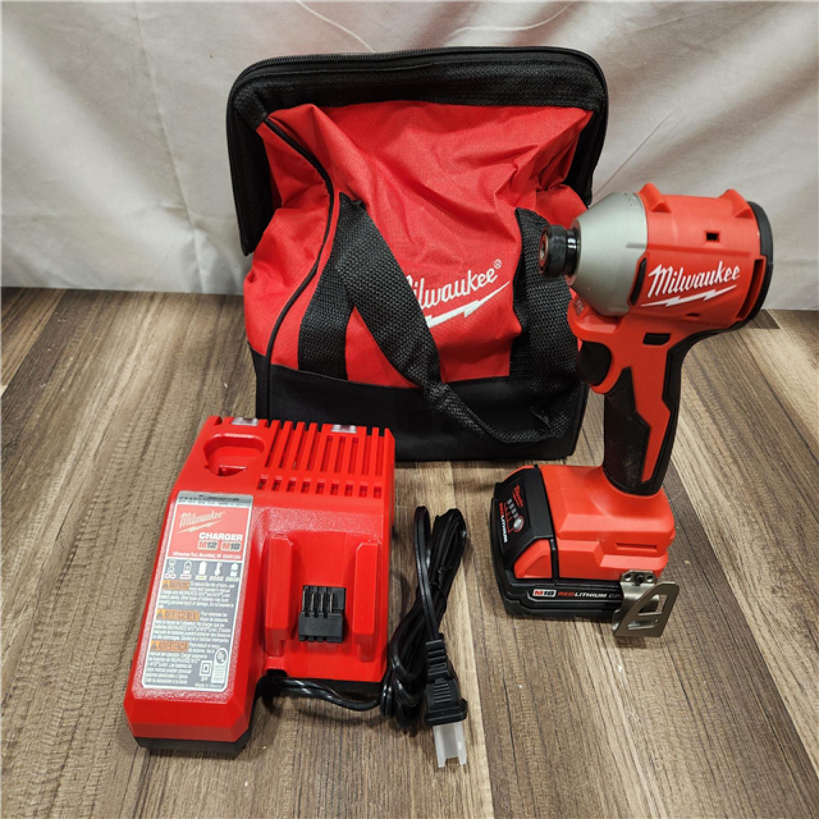 AS-IS- Milwaukee M18 Compact Brushless 1/4  Hex Impact Driver Kit