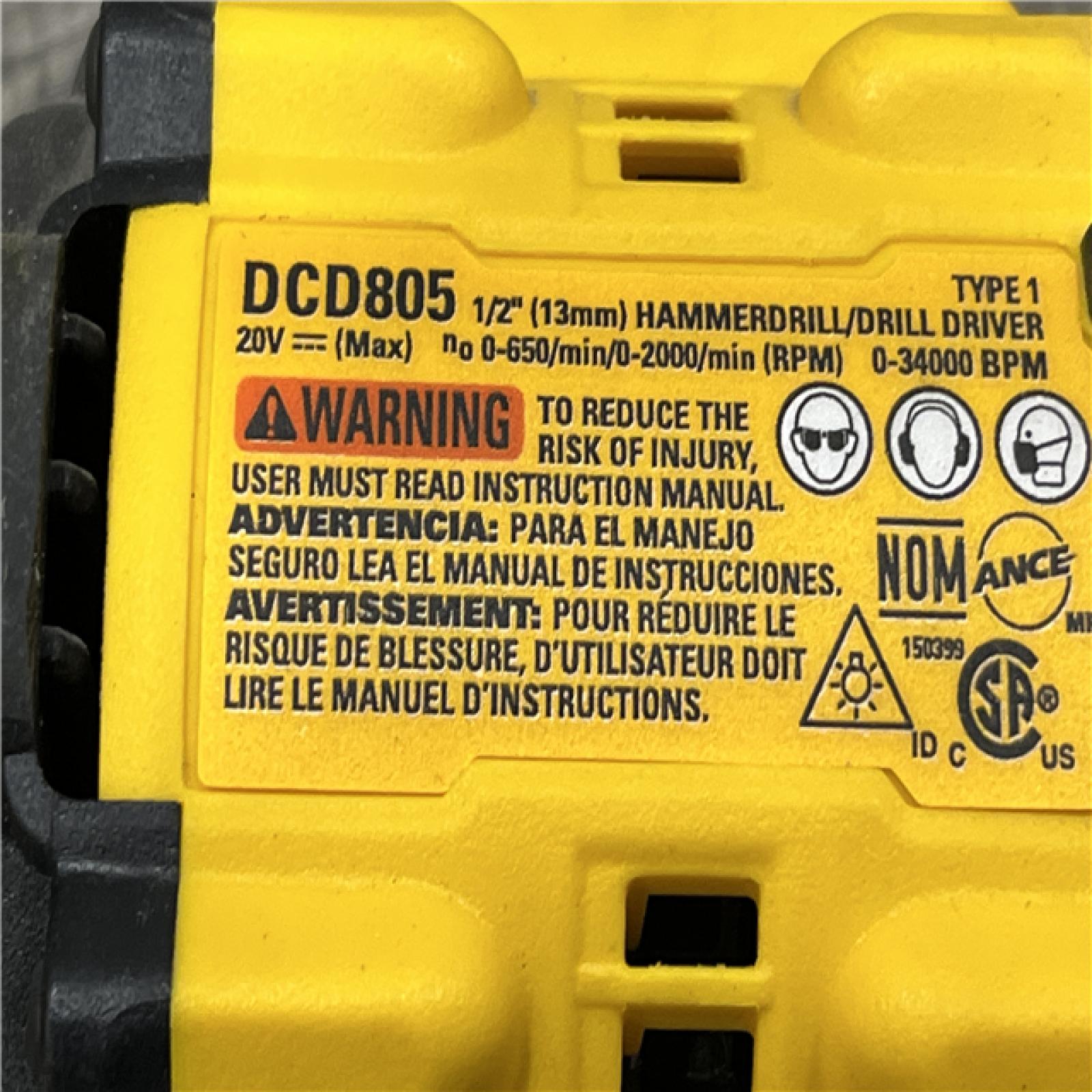 AS-IS DEWALT 20V MAX* XR Brushless Cordless 1/2 in. Hammer Drill/Driver Kit