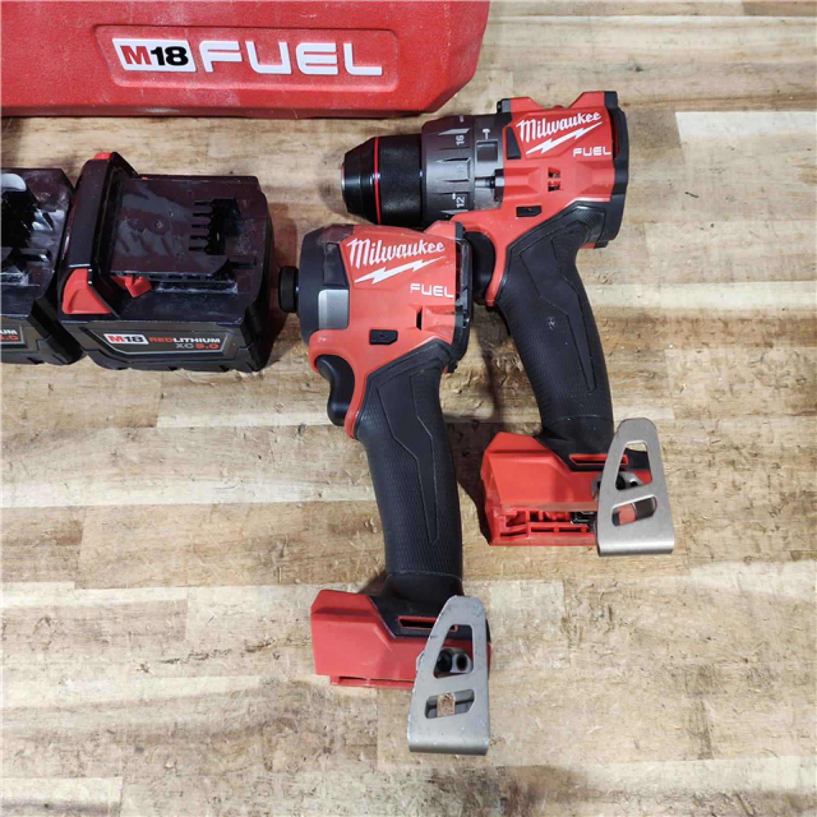 HOUSTON LOCATION - AS - IS Milwaukee FUEL 18V Lithium-Ion Brushless Cordless Hammer Drill and Impact Driver Combo Kit