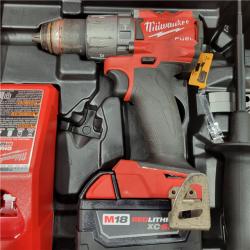 AS-IS  Milwaukee 2904-22 Hammer Drill Driver Kit with Batteries  Charger & Tool Case  Red