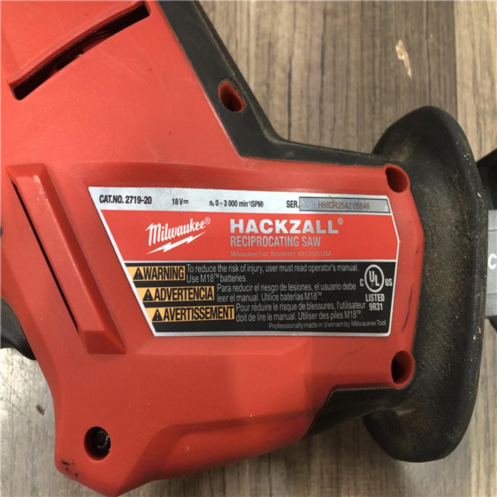 AS-IS Milwaukee  FUEL 18V Lithium-Ion Brushless Cordless HACKZALL Reciprocating Saw (Tool-Only)
