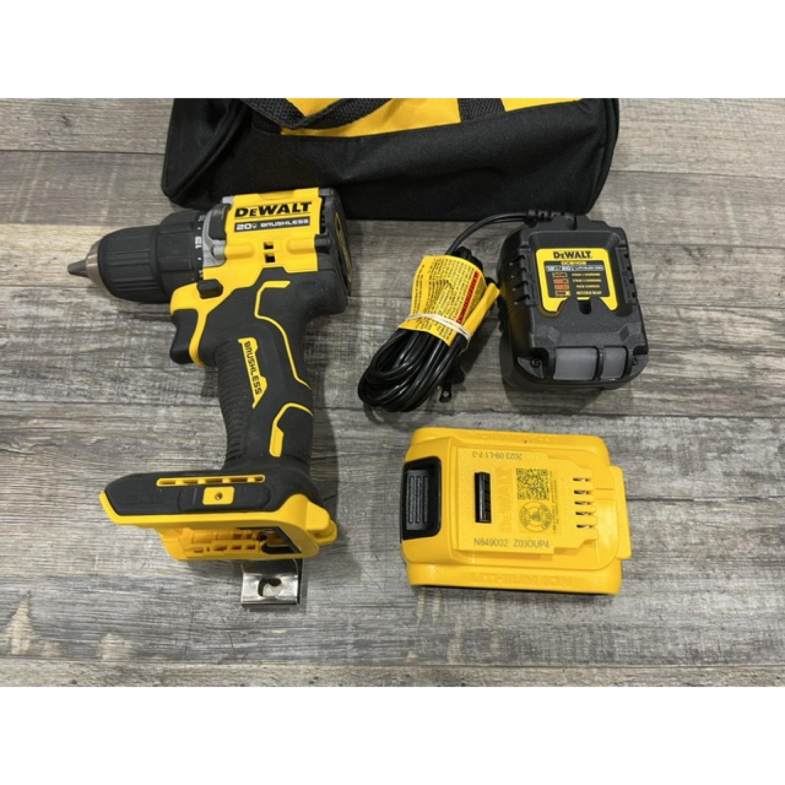 AS-IS DEWALT Atomic 20V Lithium-Ion Cordless Compact 1/2 in. Drill/Driver Kit