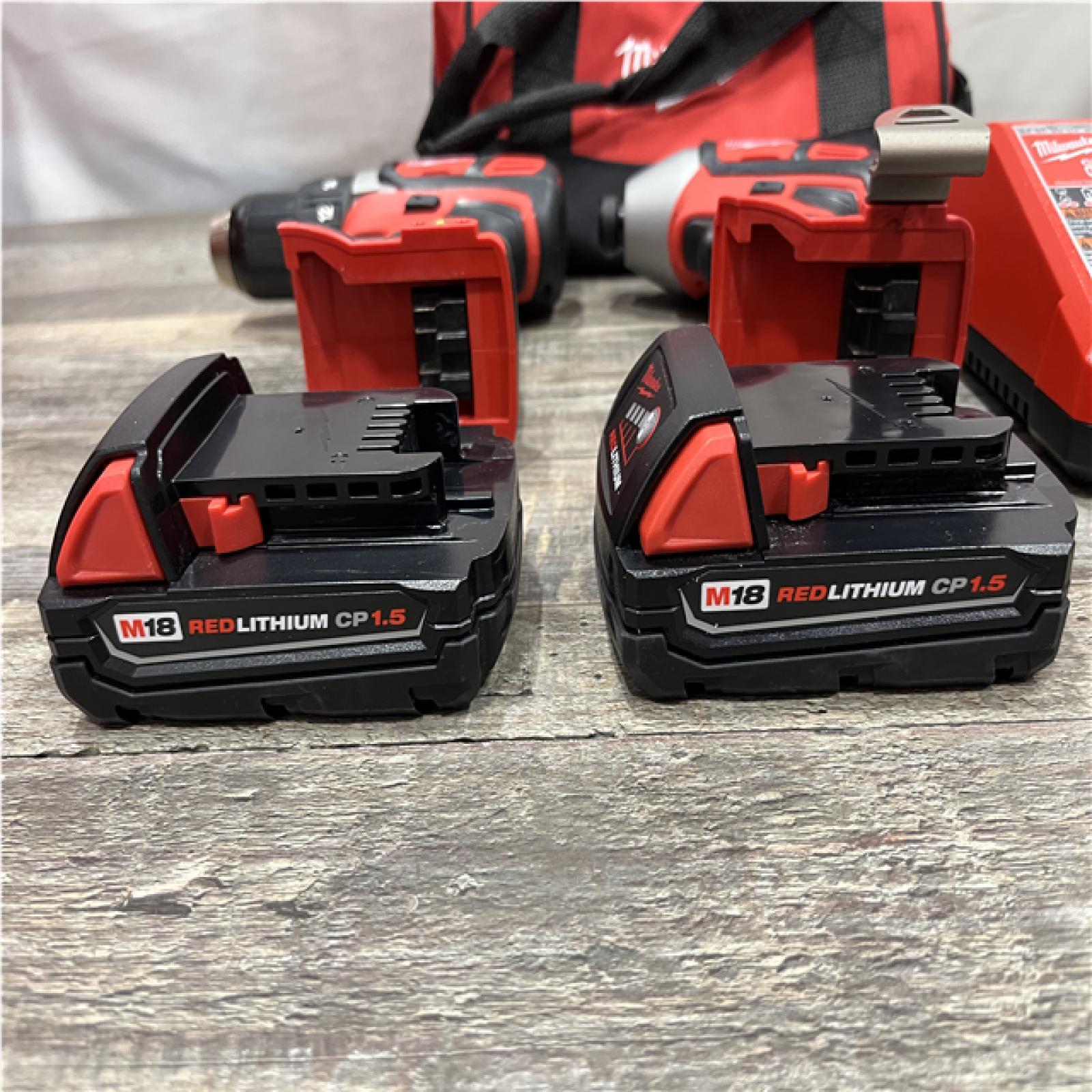 AS-IS Milwaukee 18V Lithium-Ion Cordless Drill Driver/Impact Driver Combo Kit