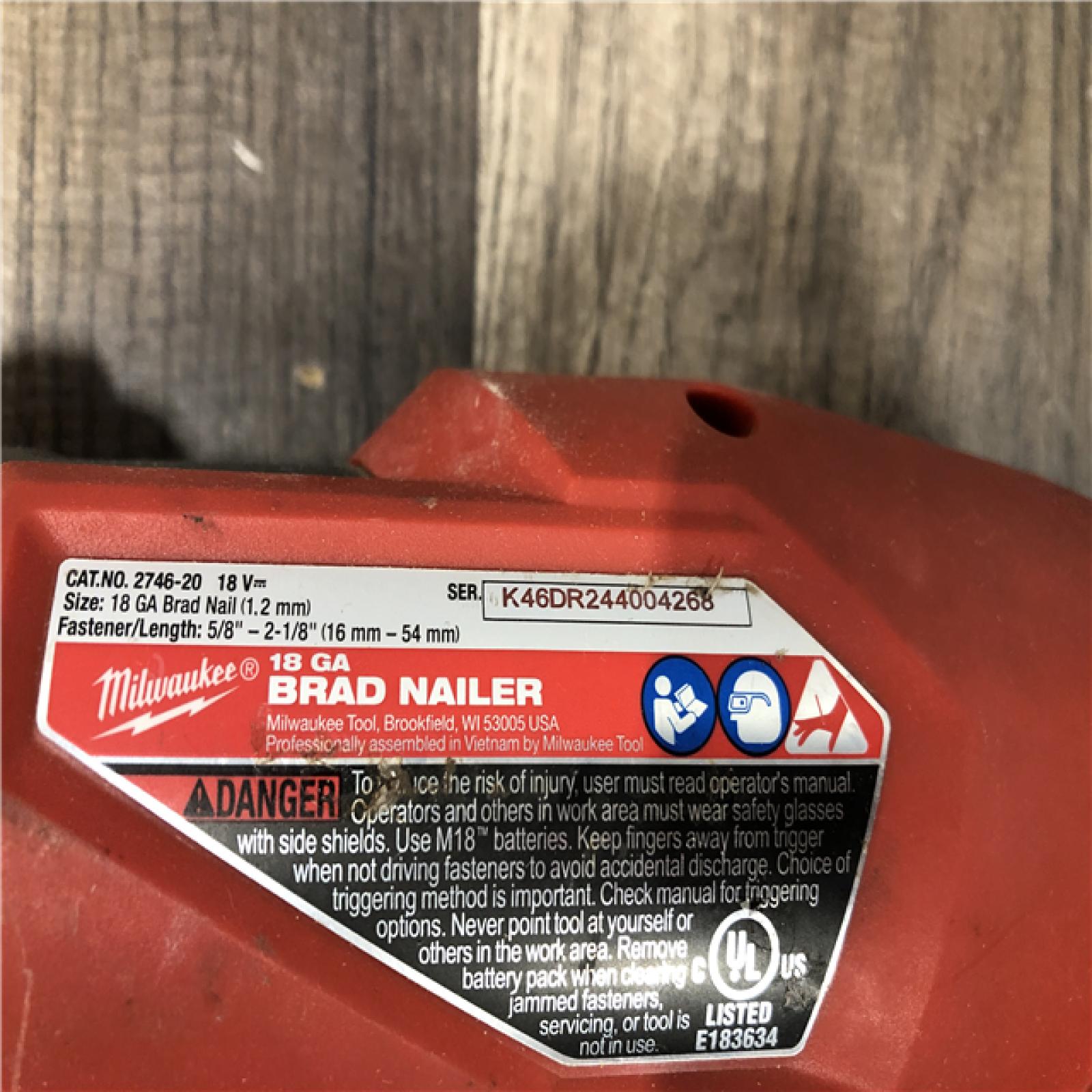 AS-IS Milwaukee FUEL 18-Volt Lithium-Ion Brushless Cordless Gen II 18-Gauge Brad Nailer (Tool-Only)