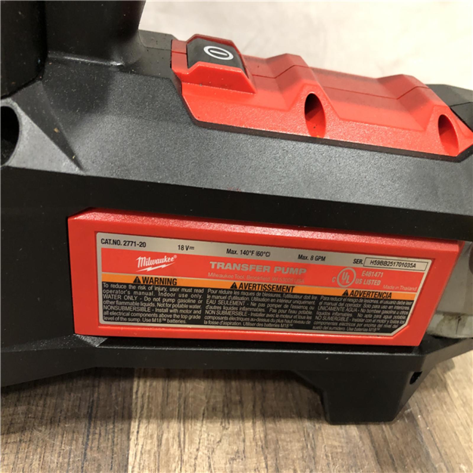 AS-IS Milwaukee 18-Volt 1/4 HP Lithium-Ion Cordless Transfer Pump (Tool Only)
