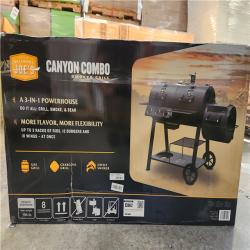 Phoenix Location NEW OKLAHOMA JOE'S 3-Burner Canyon Combo Charcoal and Gas Smoker and Grill in Black (Sealed)
