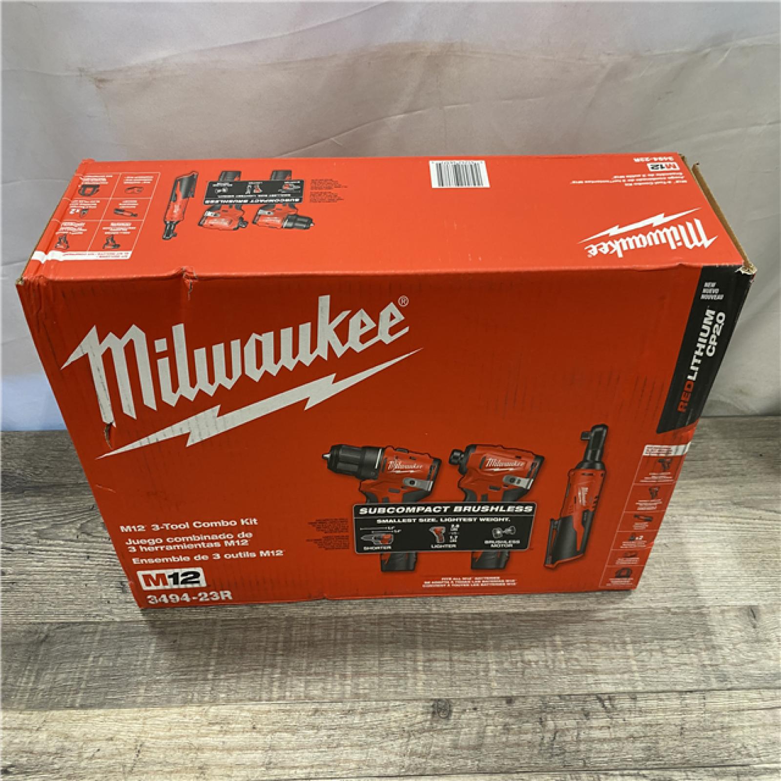 NEW - Milwaukee 12-Volt Lithium-Ion Brushless Cordless Subcompact Drill &Impact Driver Combo Kit