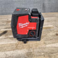 HOUSTON LOCATION - AS-IS Milwaukee-3522-21 Green Beam Laser Cross Line Plumb Point Rechargeable USB Kit