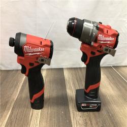 AS-IS Milwaukee FUEL 12-Volt Lithium-Ion Brushless Cordless Hammer Drill and Impact Driver Combo Kit