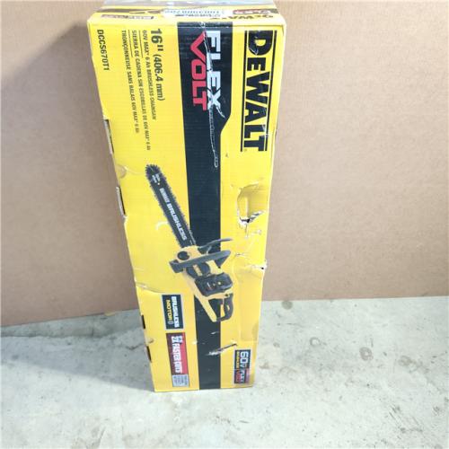 Houston location AS-IS DEWALT 60V MAX 16in. Brushless Battery Powered Chainsaw Kit with (1) FLEXVOLT 2Ah Battery & Charger