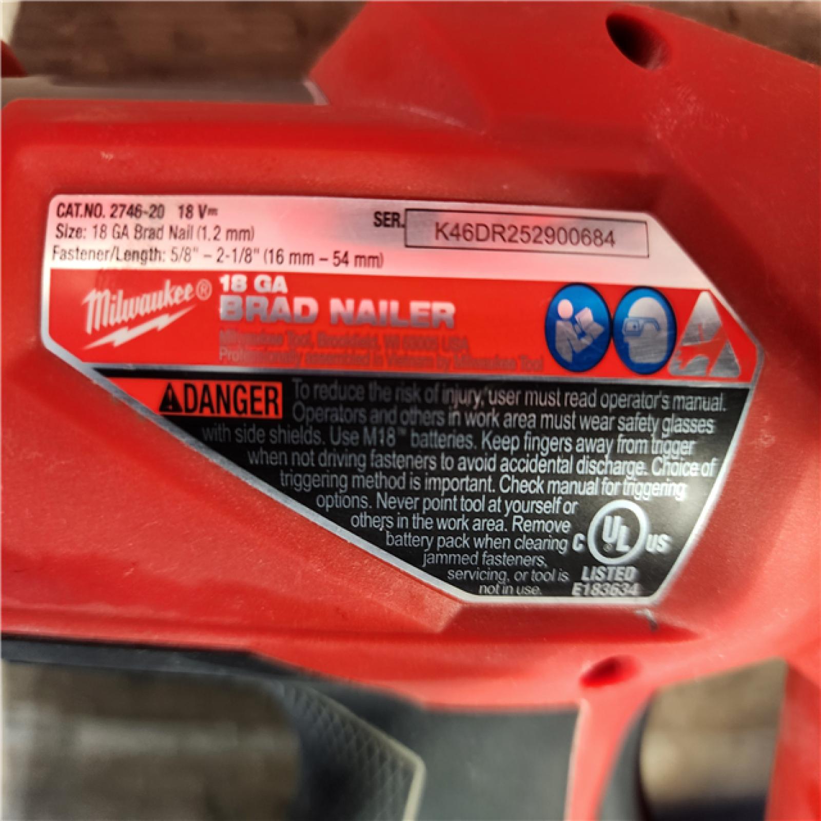 HOUSTON LOCATION - AS-IS Milwaukee M18 FUEL 18 Gauge Brad Nailer (TOOL ONLY)