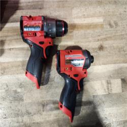 HOUSTON LOCATION - AS-IS Milwaukee FUEL 12-Volt Lithium-Ion Brushless Cordless Hammer Drill and Impact Driver Combo Kit