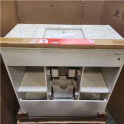 Phoenix NEW Home Decorators Collection Doveton 48 in. Single Sink Freestanding White Bath Vanity with White Engineered Marble Top (Assembled)