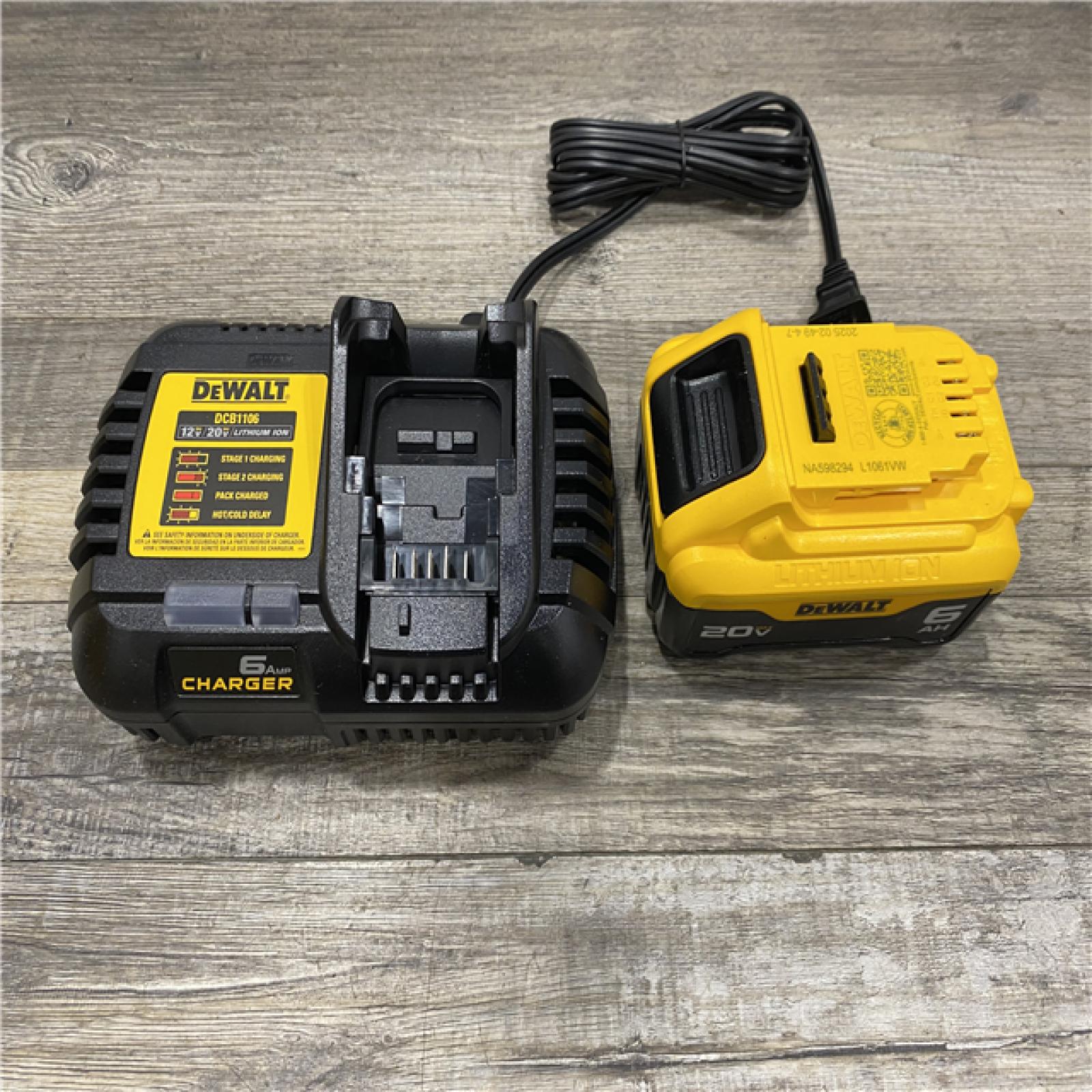 AS-IS DEWALT 20V MAX Lithium-Ion 6.0 Ah Battery and Charger