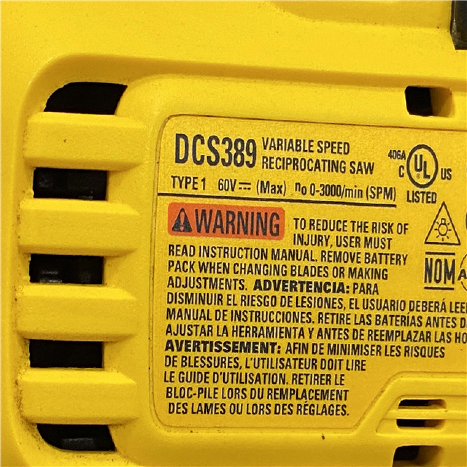 AS-IS DEWALT FLEXVOLT 60V MAX Cordless Brushless Reciprocating Saw (Tool Only)