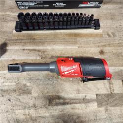 HOUSTON LOCATION - AS-IS MILWAUKEE M12 FUEL INSIDER 12V Lithium-Ion Brushless Cordless 1/4 in. - 3/8 in. Extended Reach Box Ratchet Kit W/ Battery  Charger