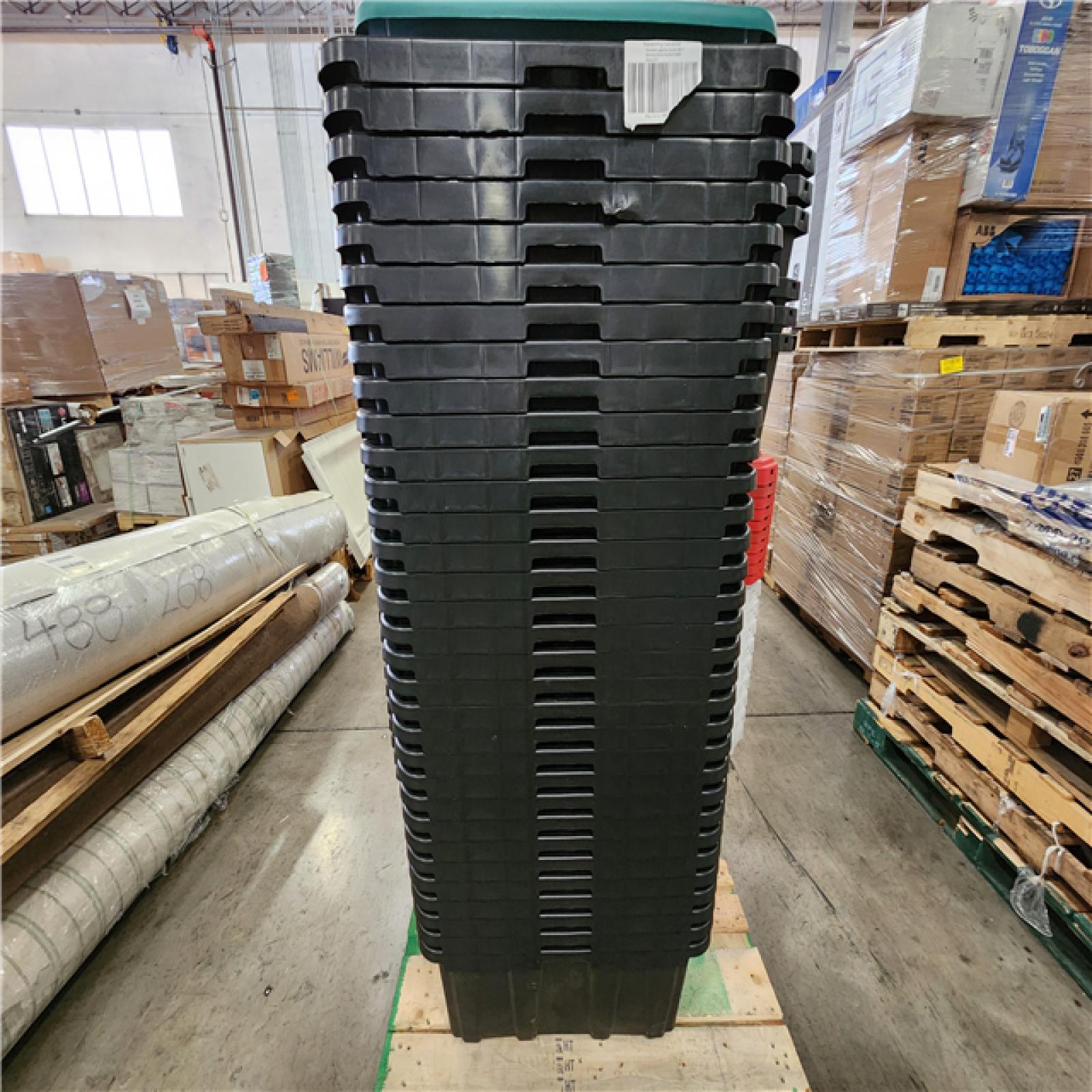 Phoenix Location Husky 19 and 27 Gal. Pro Grip Storage Tote with Red Lid Pallet (77 Total)