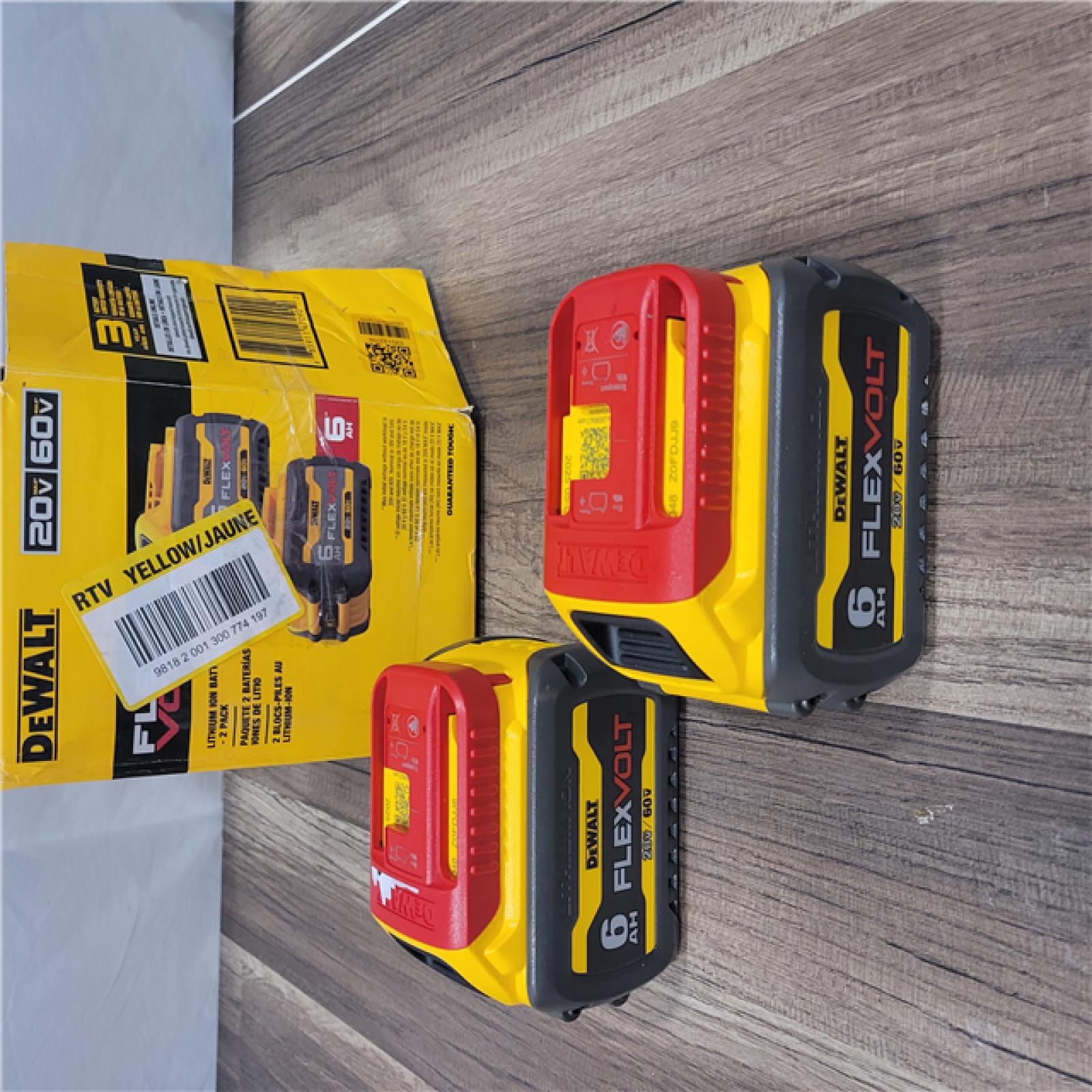 AS-IS DEWALT FLEXVOLT 20-Volt/60-Volt MAX Lithium-Ion 6.0Ah Battery Pack (2-Pack)