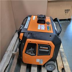 CALIFORNIA AS-IS GENERAC 5200 PEAK WATT/3900 RUNNING WATTS DUAL FUEL INVERTER GENERATOR W/ PUSH TO START