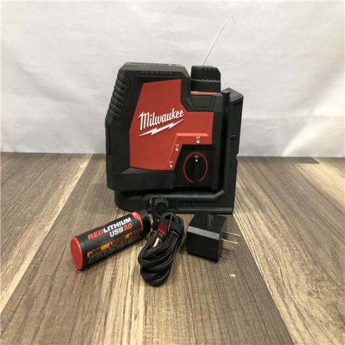 AS-IS Milwaukee Green 100 ft. Cross Line and Plumb Points Rechargeable Laser Level with