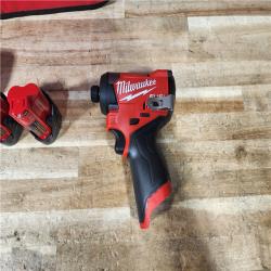 HOUSTON LOCATION - AS - IS Milwaukee FUEL 12V Lithium-Ion Brushless Cordless 1/4 in. Hex Impact Driver Kit
