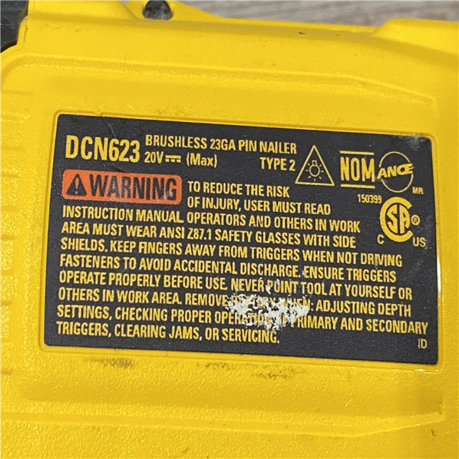 AS-IS DEWALT ATOMIC 20V MAX Lithium Ion Cordless 23 Gauge Pin Nailer Kit